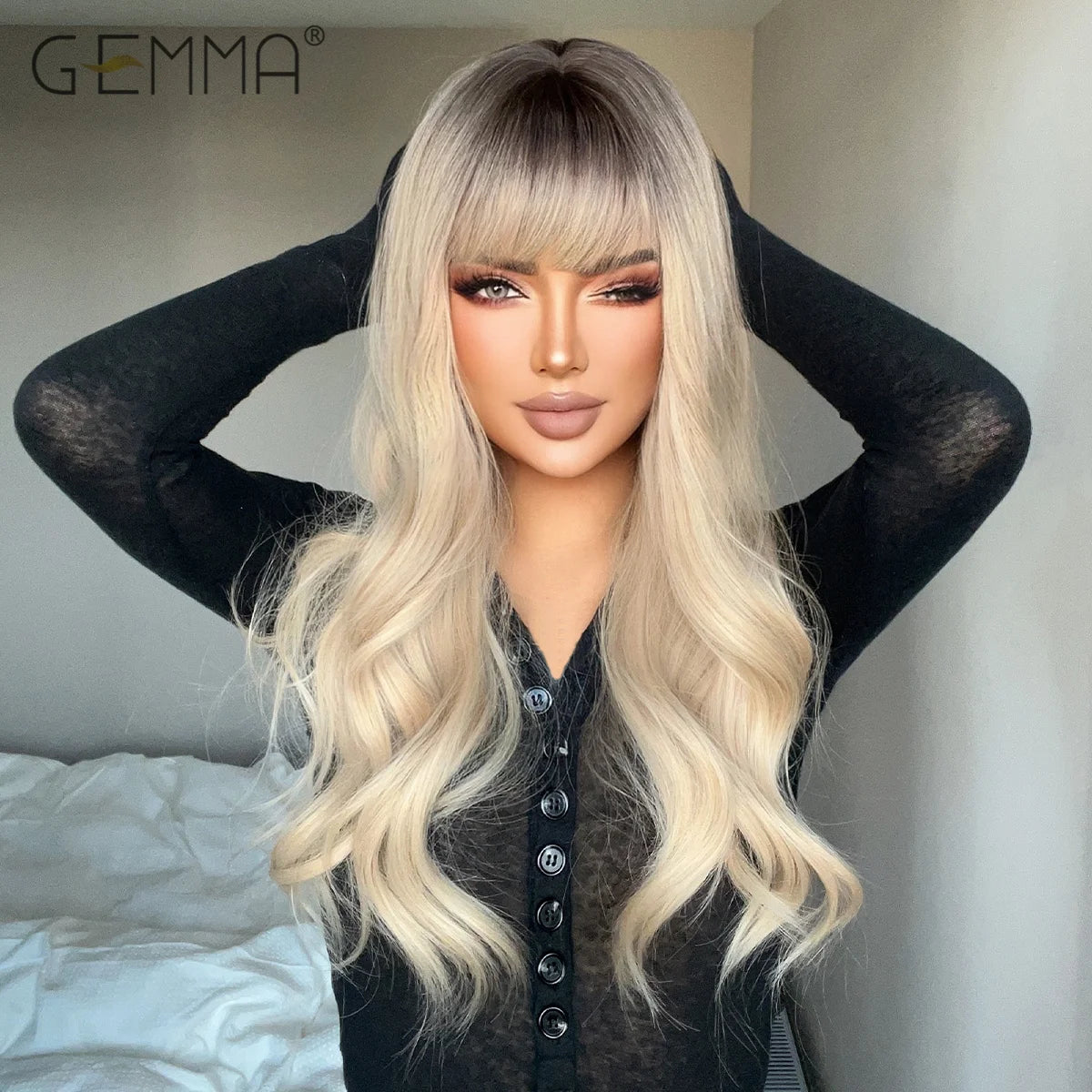 Synthetic Long Wavy Brown Blonde Ombre Wig