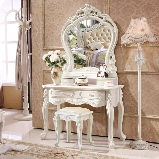 Luxury White Mirror Dresser Vanity