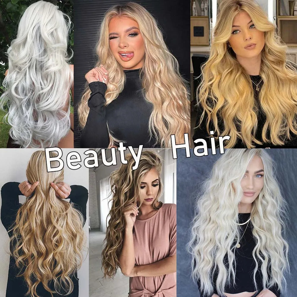 Elegant Sexy White Hair Extension with Long Curly Wave