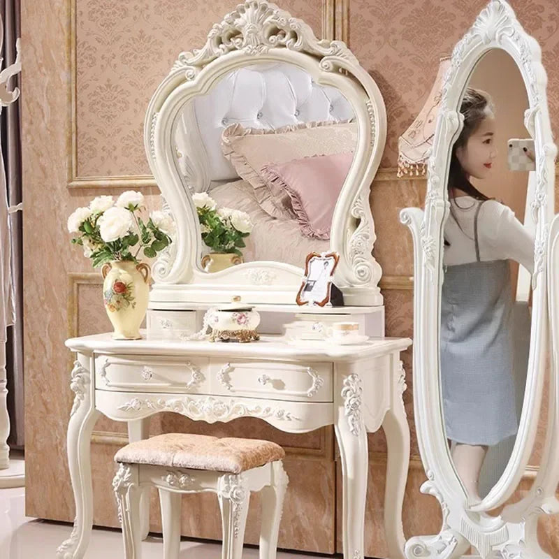 Luxury White Mirror Dresser Vanity