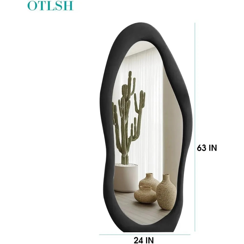 vertical floor mirror with flange frame