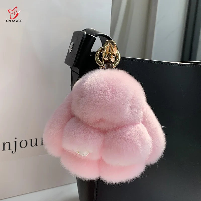 Fluffy Real Rabbit Fur Key Chain