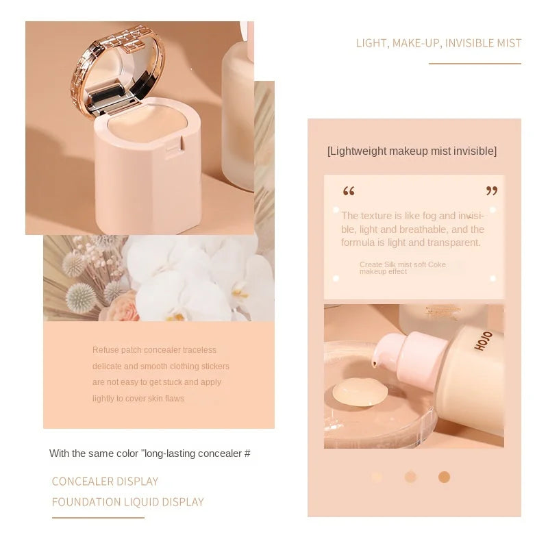 HOJO 2 in 1 Base Face Liquid mist Foundation Cream