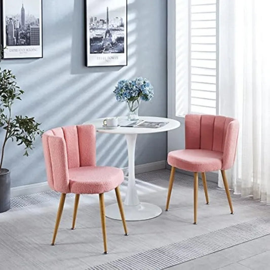 Pink Sherpa Accent Chairs Set of 2