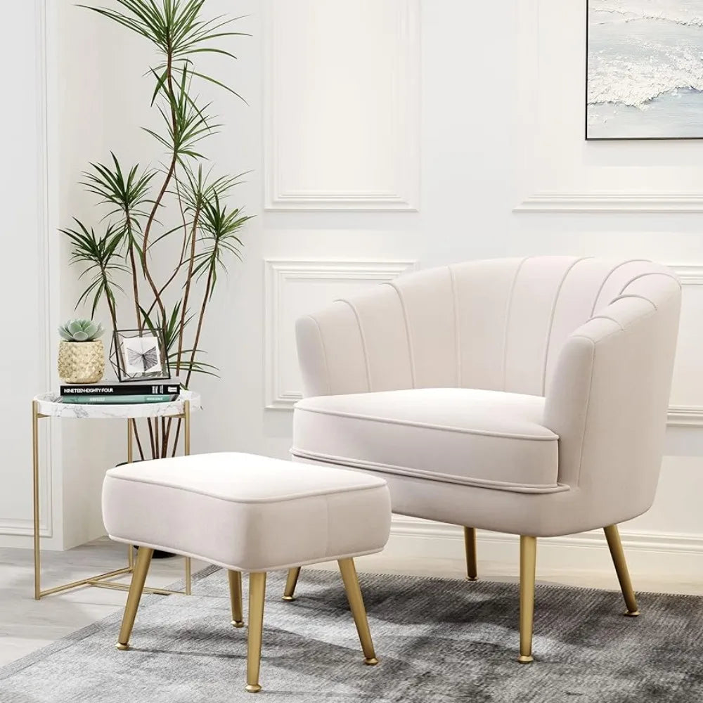 Chair With Golden Metal Leg