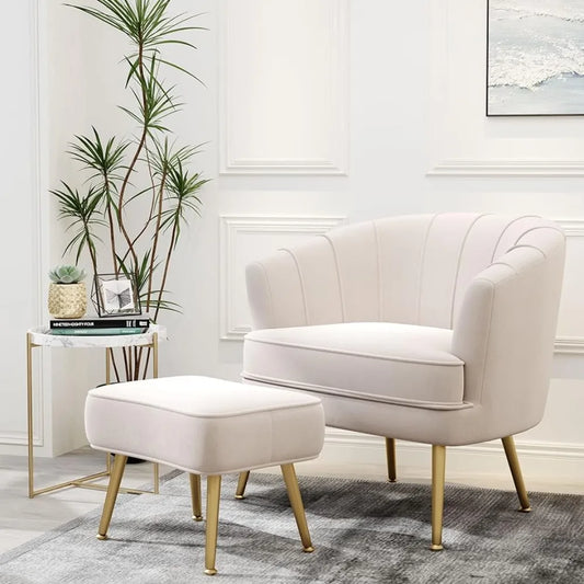 Chair With Golden Metal Leg