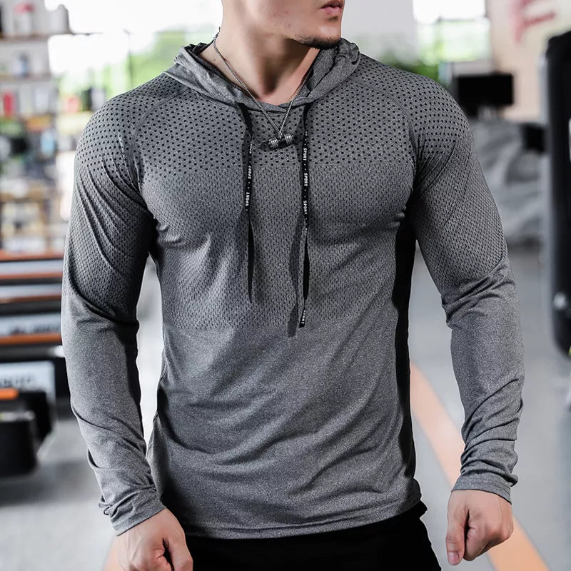 Mens Fitness Tracksuit Hoodie Joggers