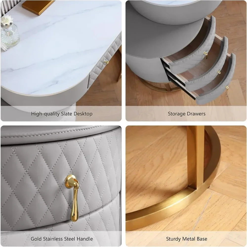 Drawer Table with Mirror Makeup Vanity Desk