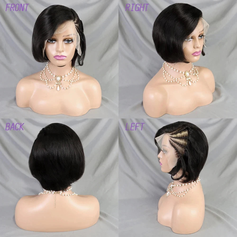 Pixie Cut with Braided Straight Hair Wig