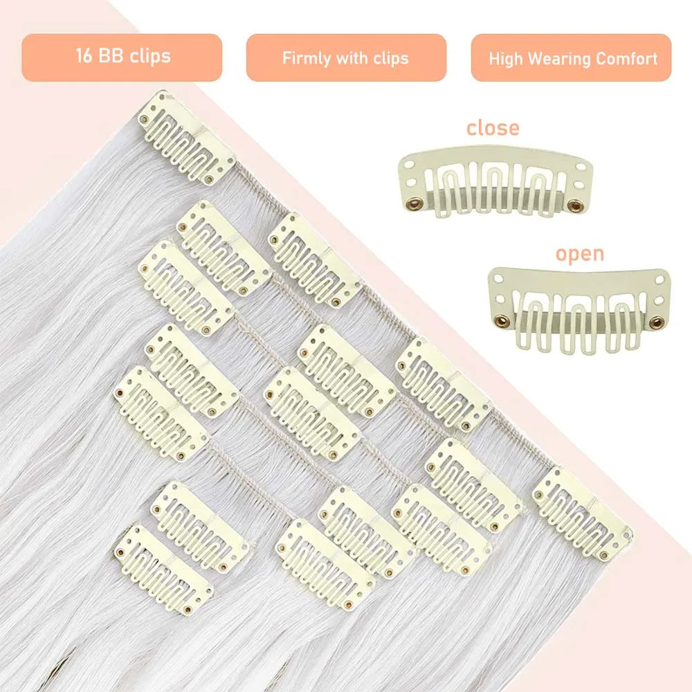 Elegant Sexy White Hair Extension with Long Curly Wave