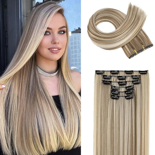 Women Long Straight Synthetic Hair Extension
