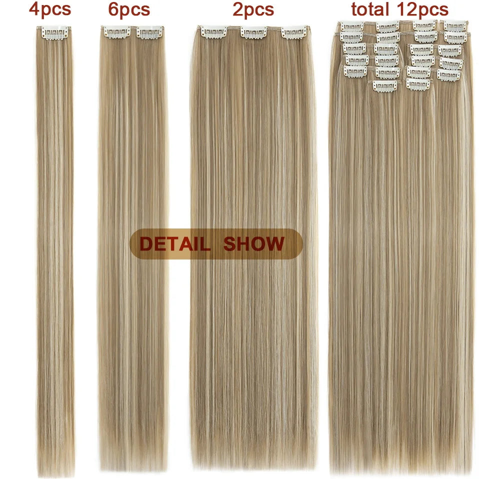 BENEHAIR Straight Clip in hair extensions