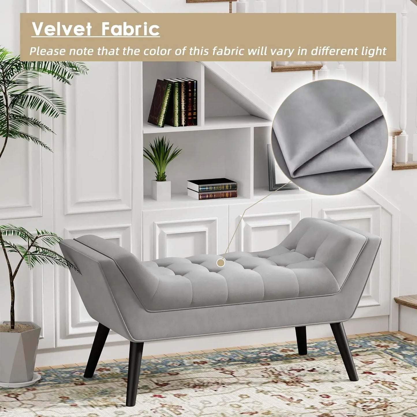 Andeworld Tufted Bed Bench