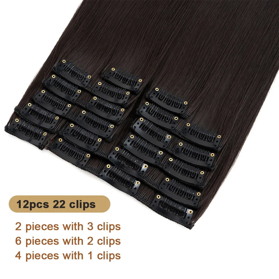 BENEHAIR Straight Clip in hair extensions