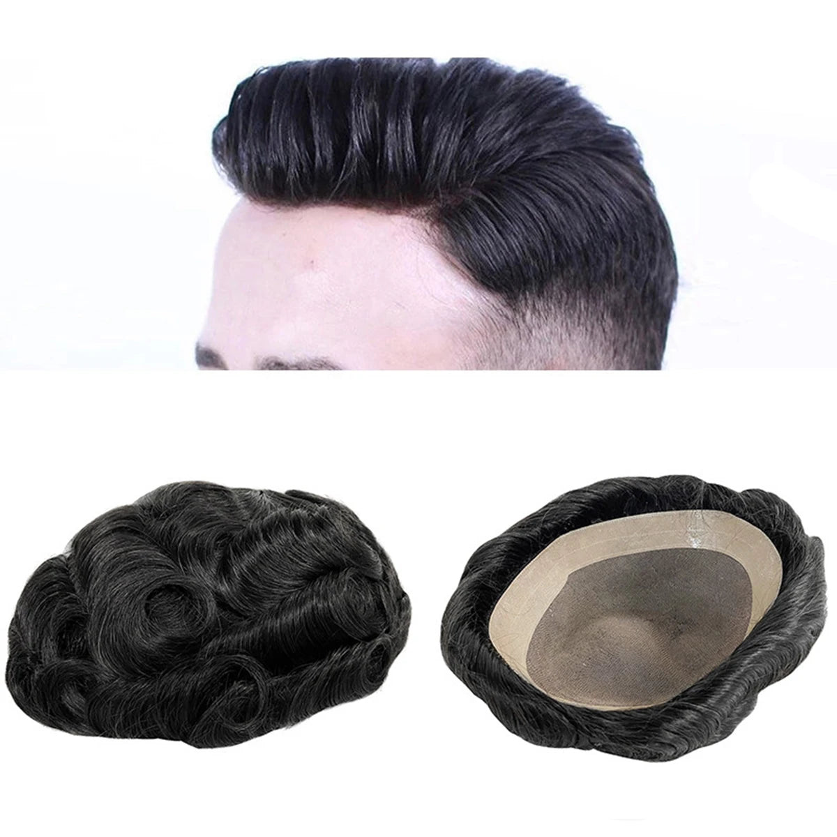 Hywel 6 Inches Fine Mono Men Toupee