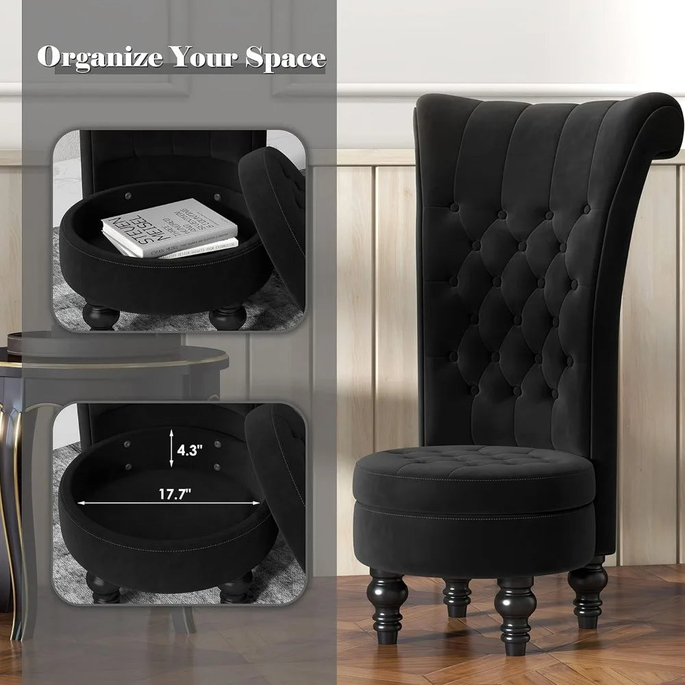 Retro High Back Armless Chair