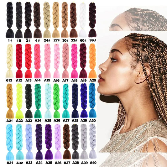 Ombre Braiding Synthetic Crochet Twist Rainbow Hair