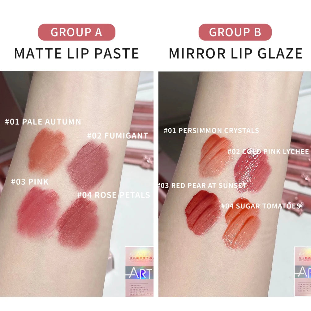 Matte Liquid Lipstick Lip Gloss Set
