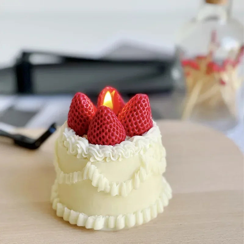 Strawberry Cake Shaped Fragrant Candles