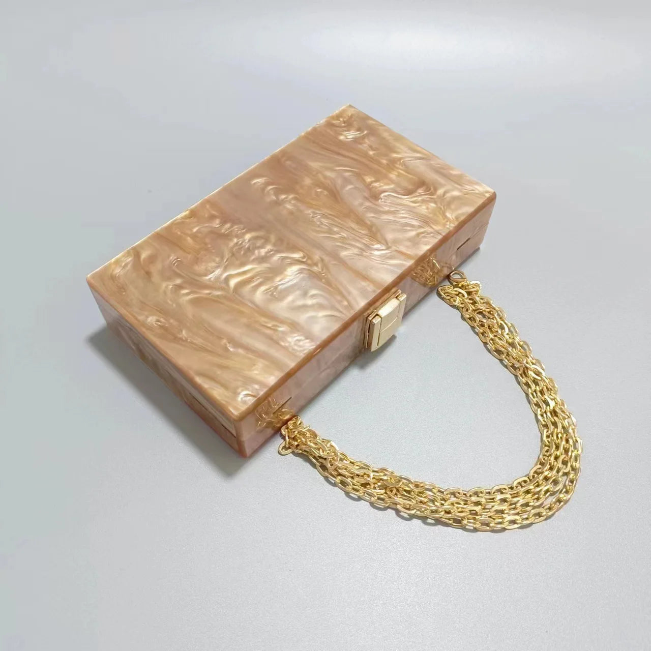 Orange Marble Glittering Lady Brand Evening Bags