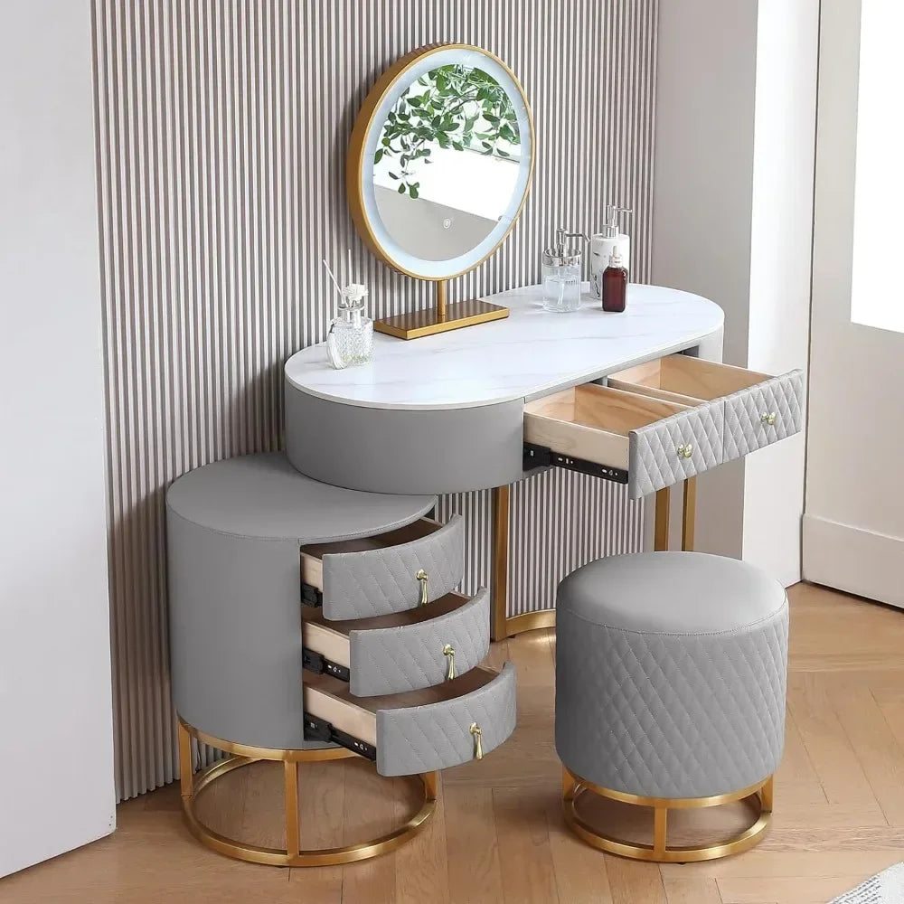 Drawer Table with Mirror Makeup Vanity Desk