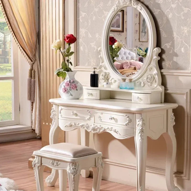 Luxury White Mirror Dresser Vanity