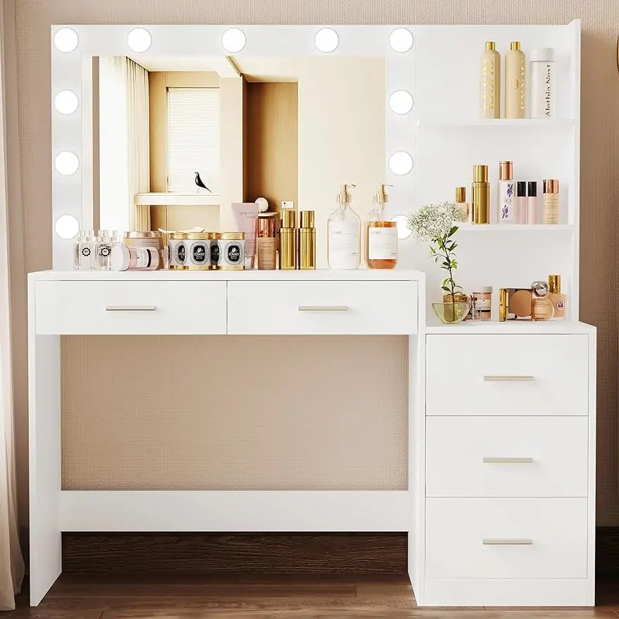 Makeup Vanity Table with Lighted Mirror