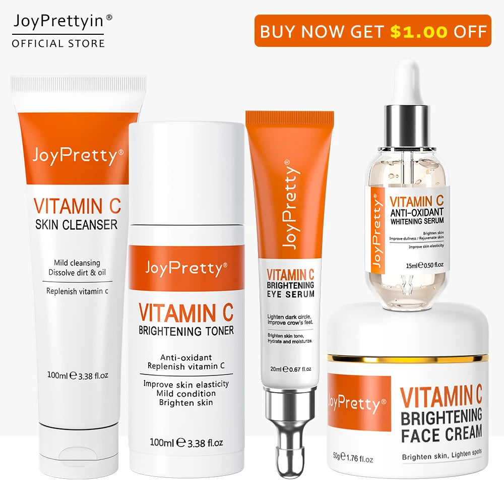 JoyPretty Vitamin C for Face Whitening Dark Spots Skin Care Set