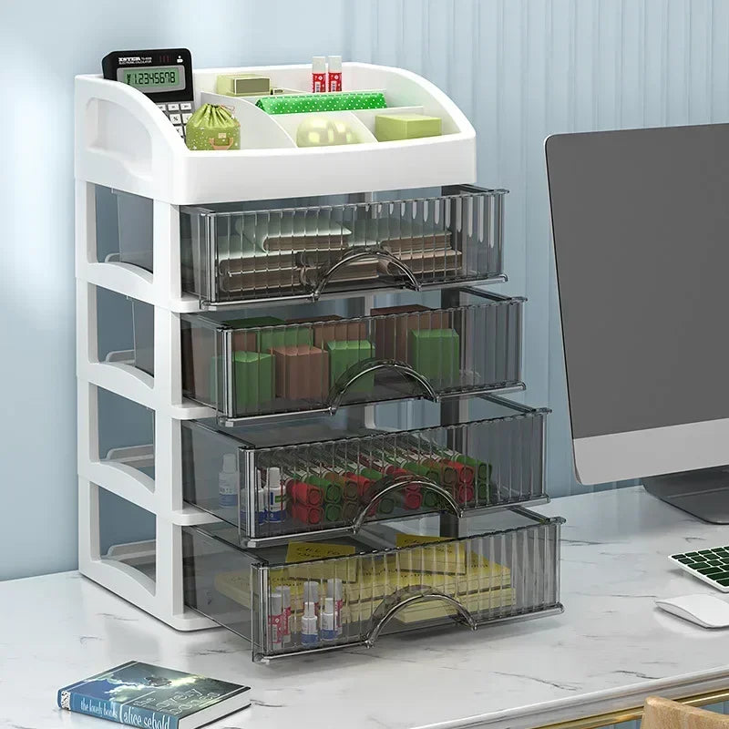 Large capacity plastic drawer type jewelry cosmetics storage box