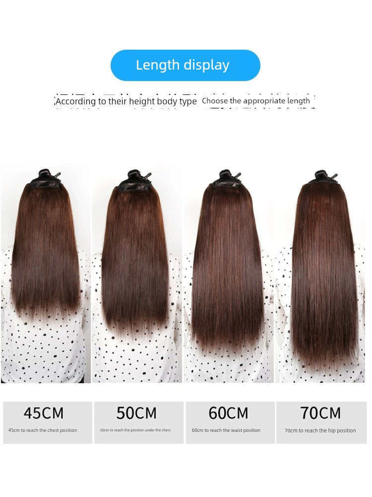 Real Hair Piece Seamless Hair Extension Wig
