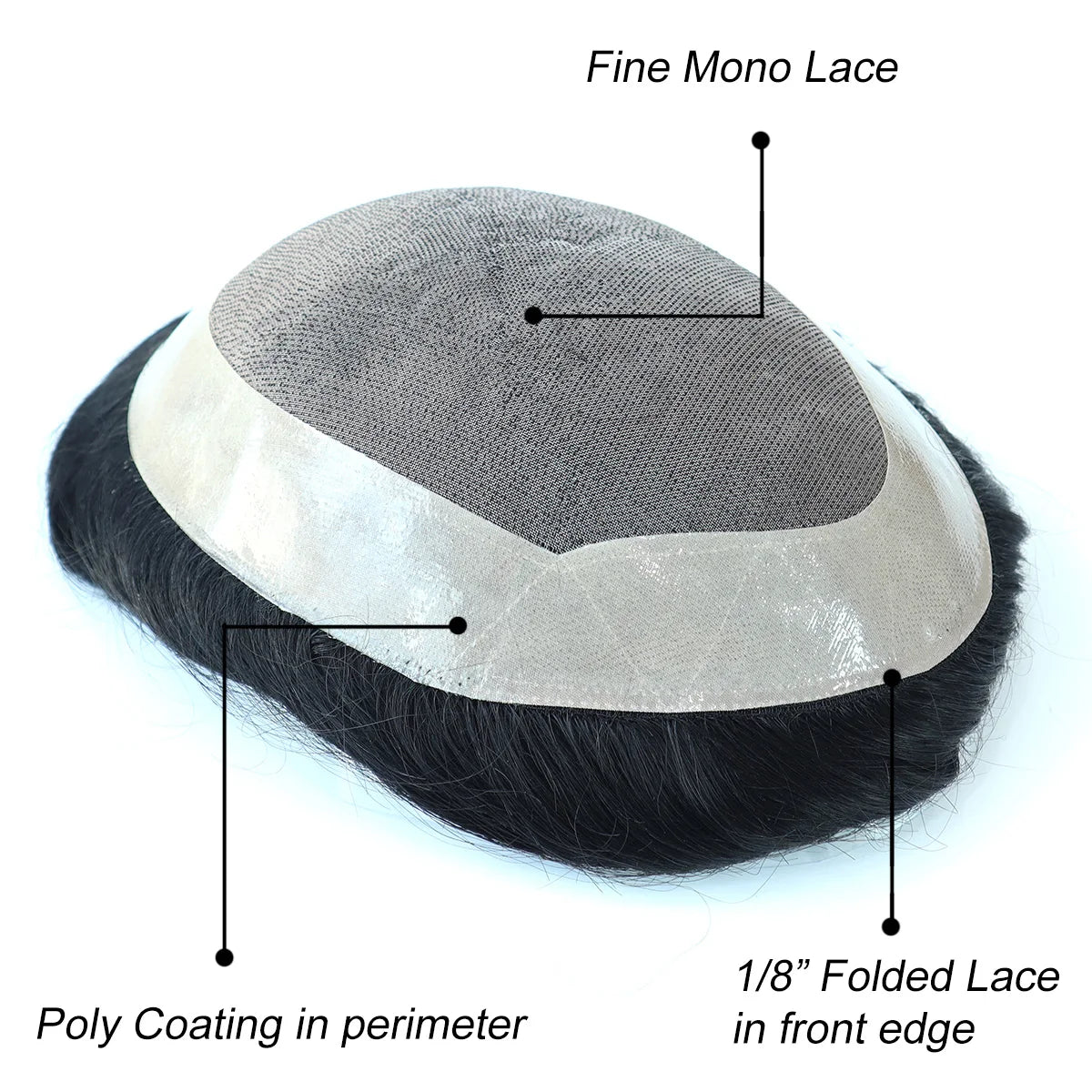 Hywel 6 Inches Fine Mono Men Toupee