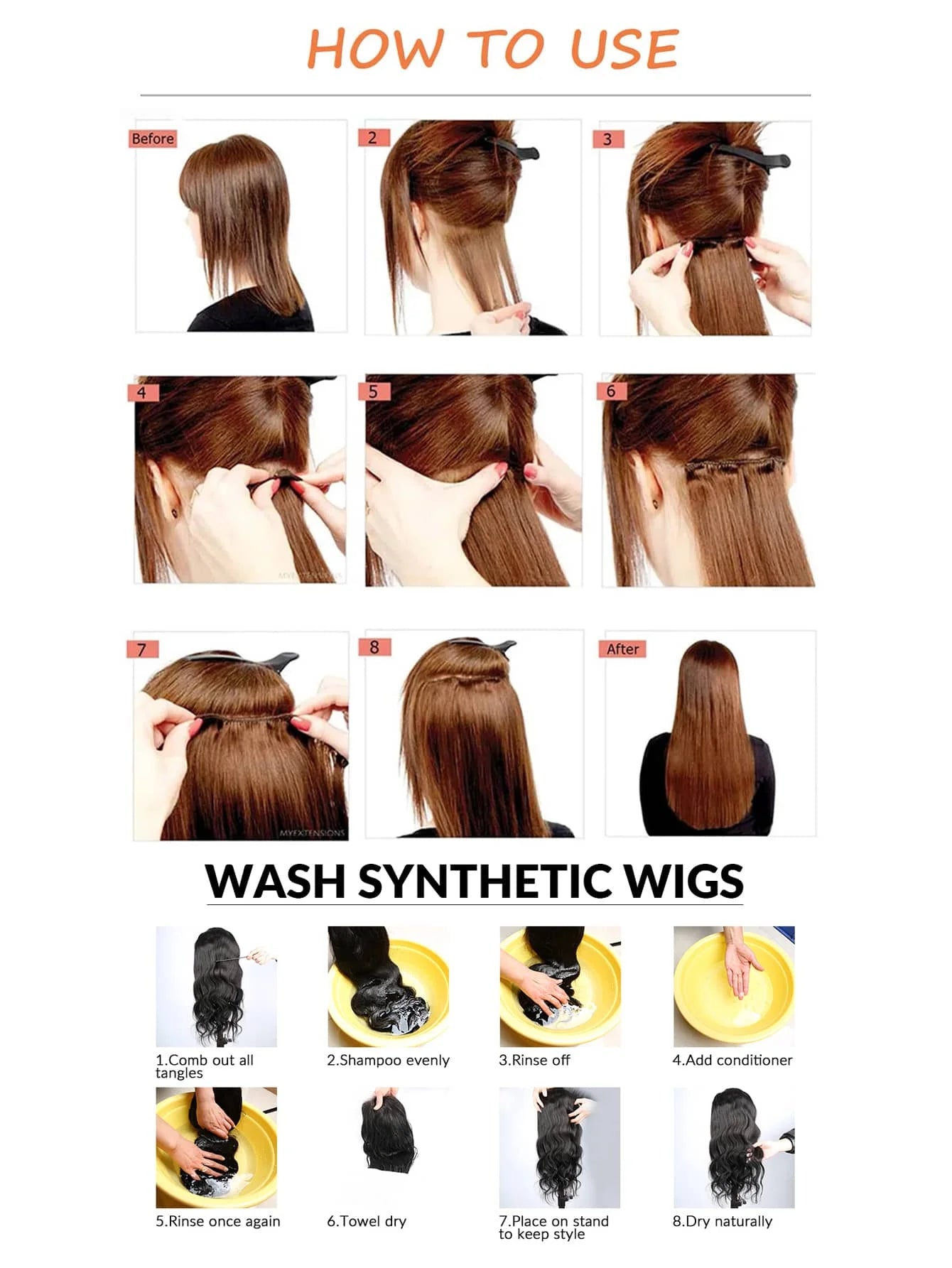 Clip in Style Extended Straight Hair Extensions
