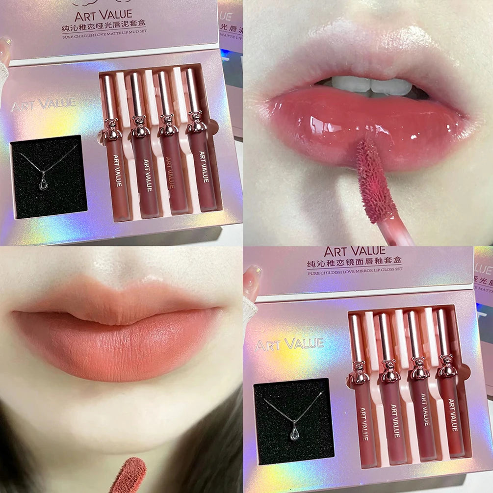 Matte Liquid Lipstick Lip Gloss Set