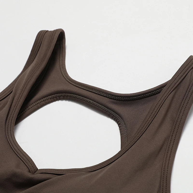 WISRUNING Hollow Out Back Yoga Jumpsuit