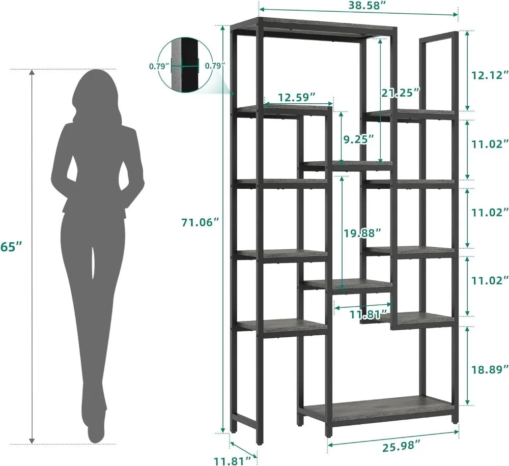 Industrial 71” Tall Bookcase