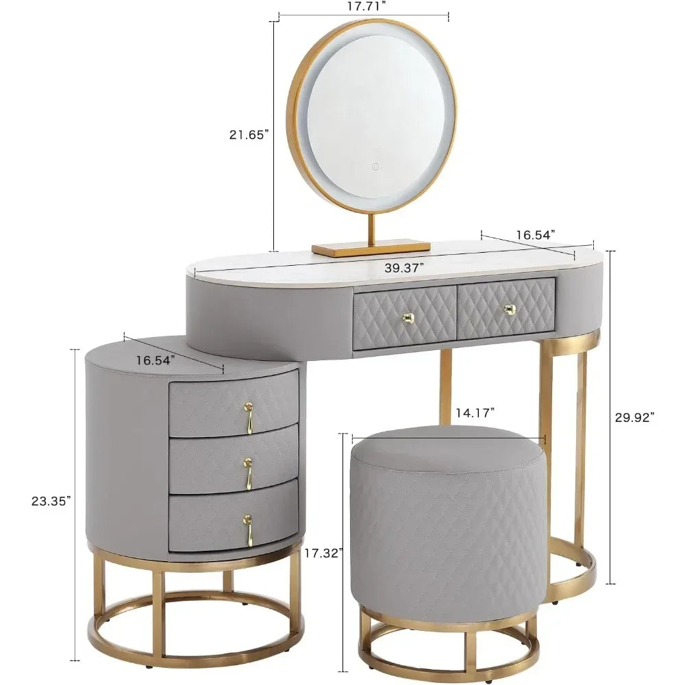 Drawer Table with Mirror Makeup Vanity Desk