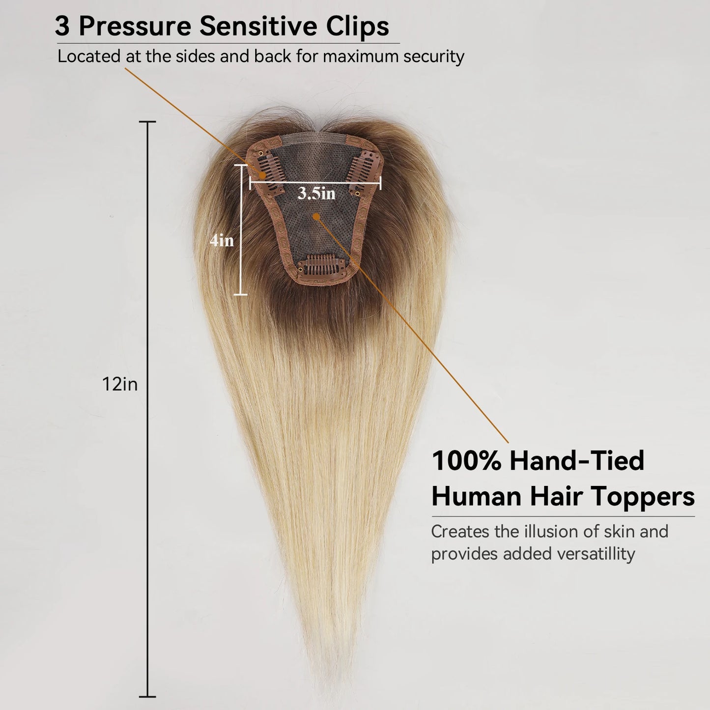 Remy Human Hair Wig Toppers