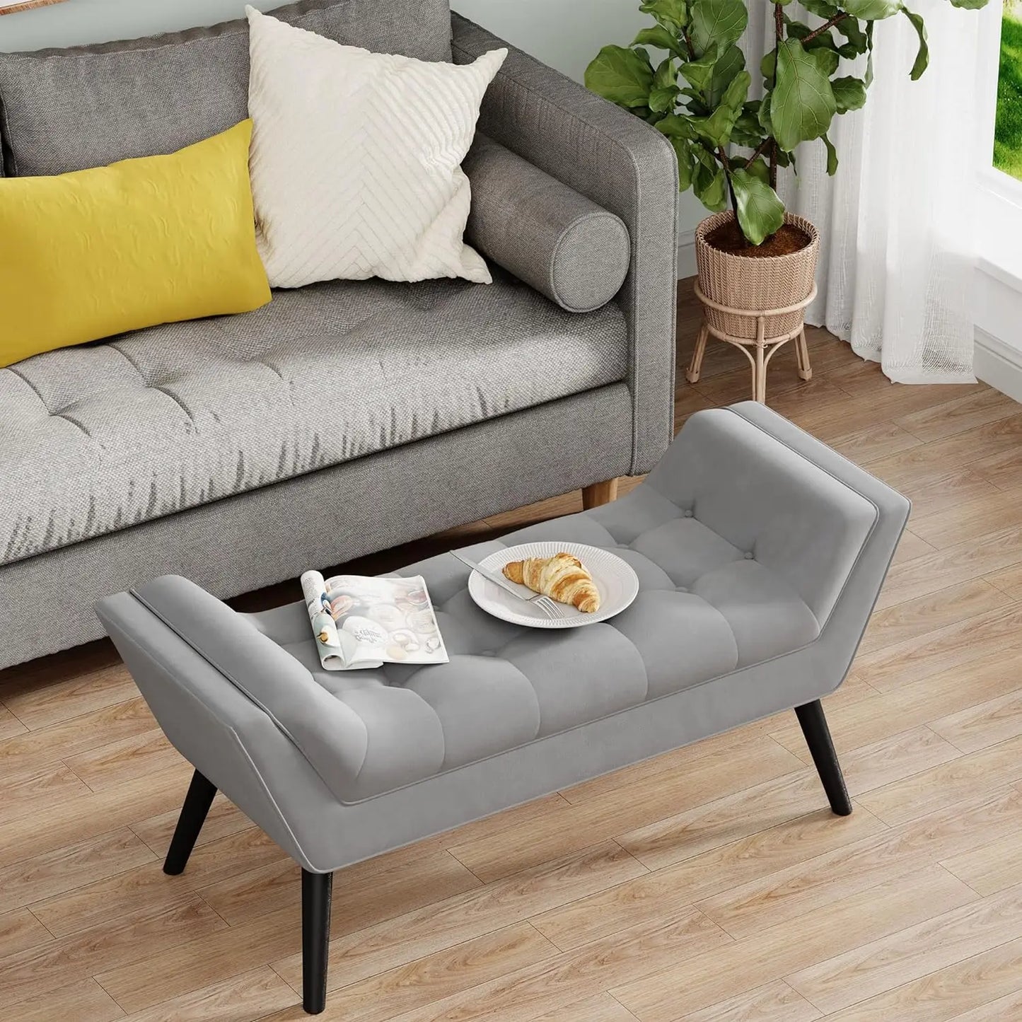 Andeworld Tufted Bed Bench