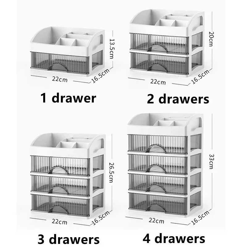 Large capacity plastic drawer type jewelry cosmetics storage box