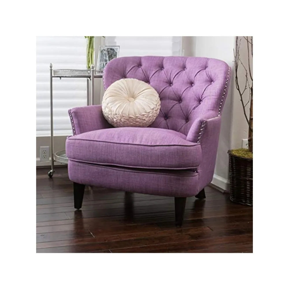 Tafton Fabric Club Chairs, Light Purple