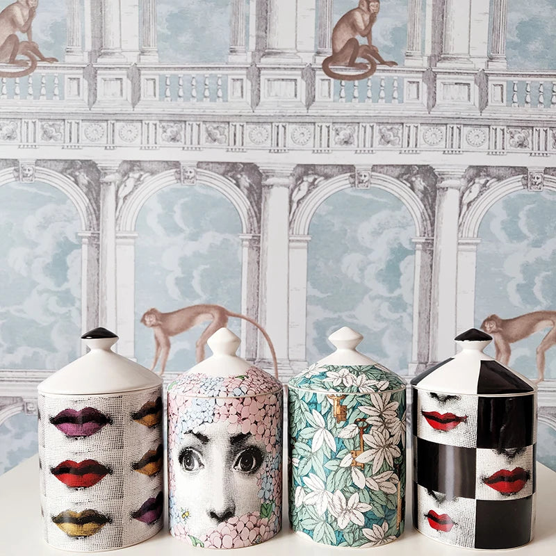 Lady Face DIY Empty Candle Holder Bottle