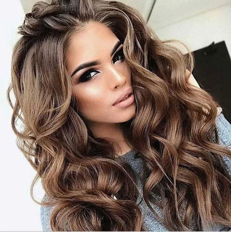 Natural Long Wavy Synthetic Full Wigs