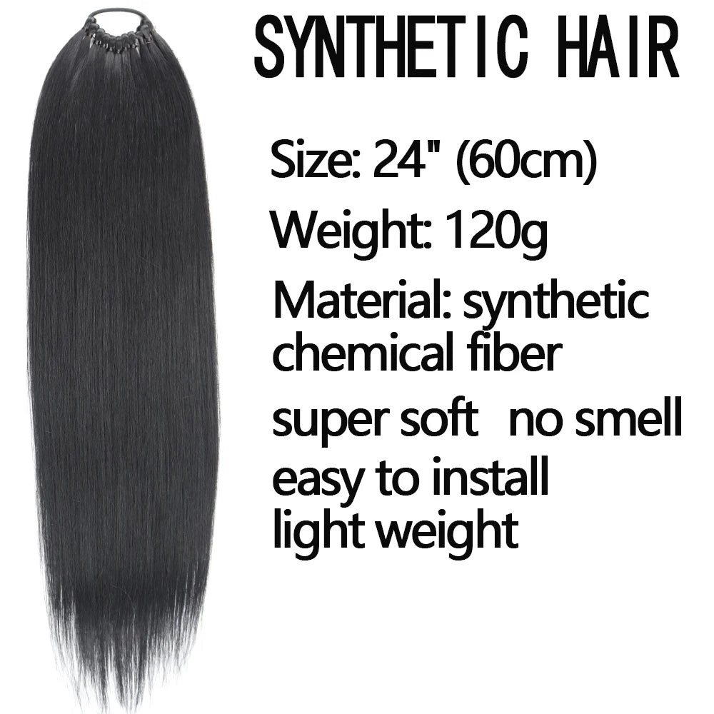 AZQUEEN Synthetic Long Straight Ponytail Hair Extensions