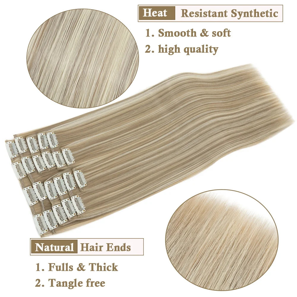 BENEHAIR Straight Clip in hair extensions
