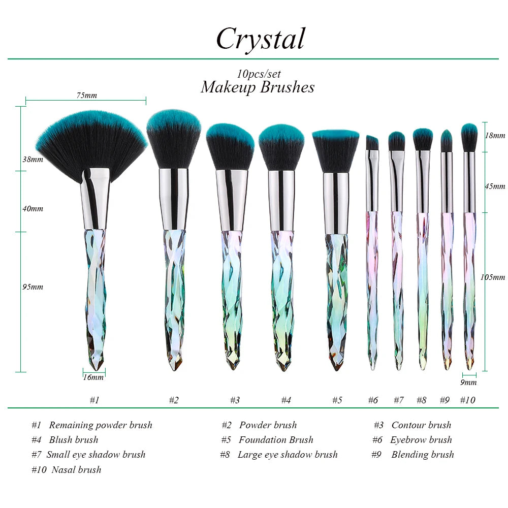 KOSMETYKI Crystal Makeup Brushes Set