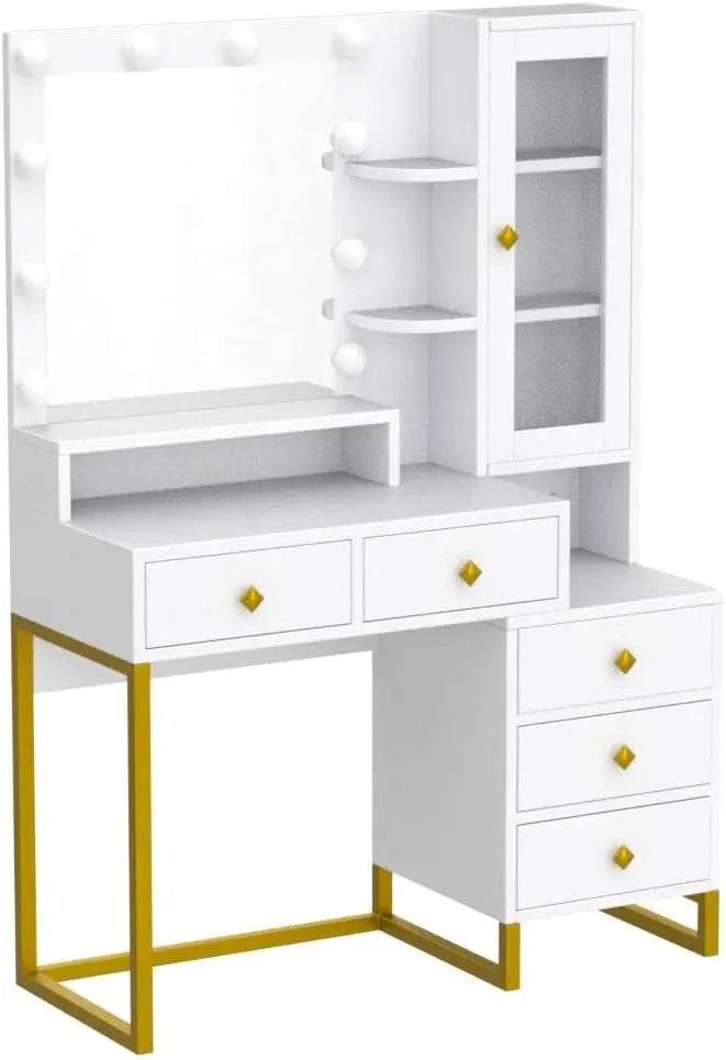 Tiptiper Makeup Vanity with Charging Station