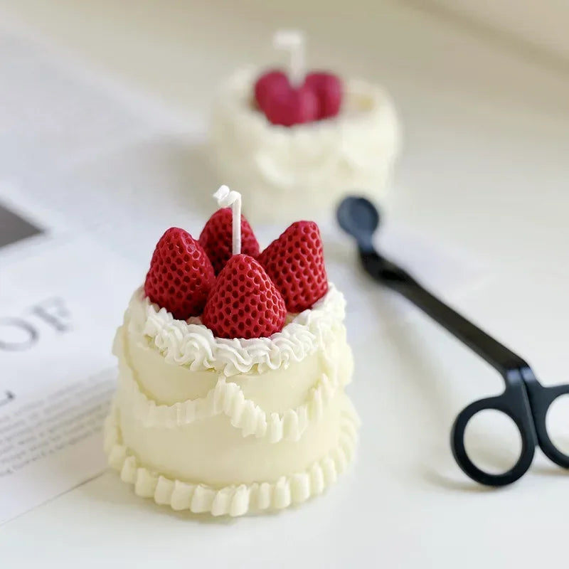 Strawberry Cake Shaped Fragrant Candles