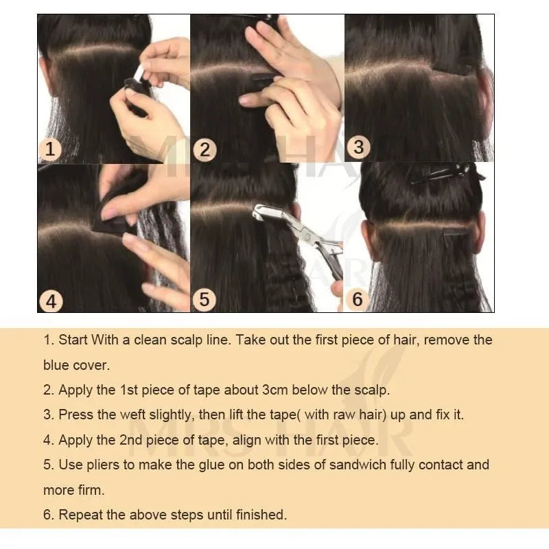 MRS HAIR Body Wave Tape In Human Hair Extensions