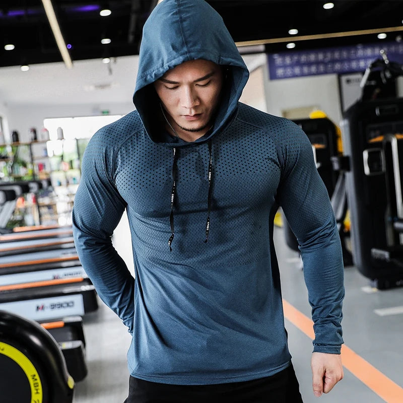 Mens Fitness Tracksuit Hoodie Joggers