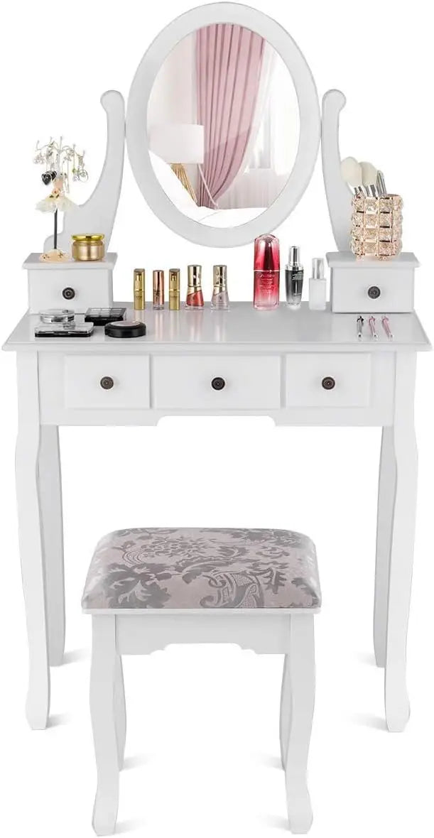 Vanity Table Set w/Stool and Mirror